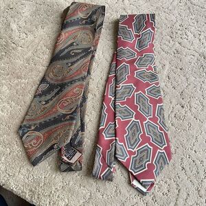Christian Dior Monsieur (Set of Two) All Silk Ties - Fabric Woven in Italy Made